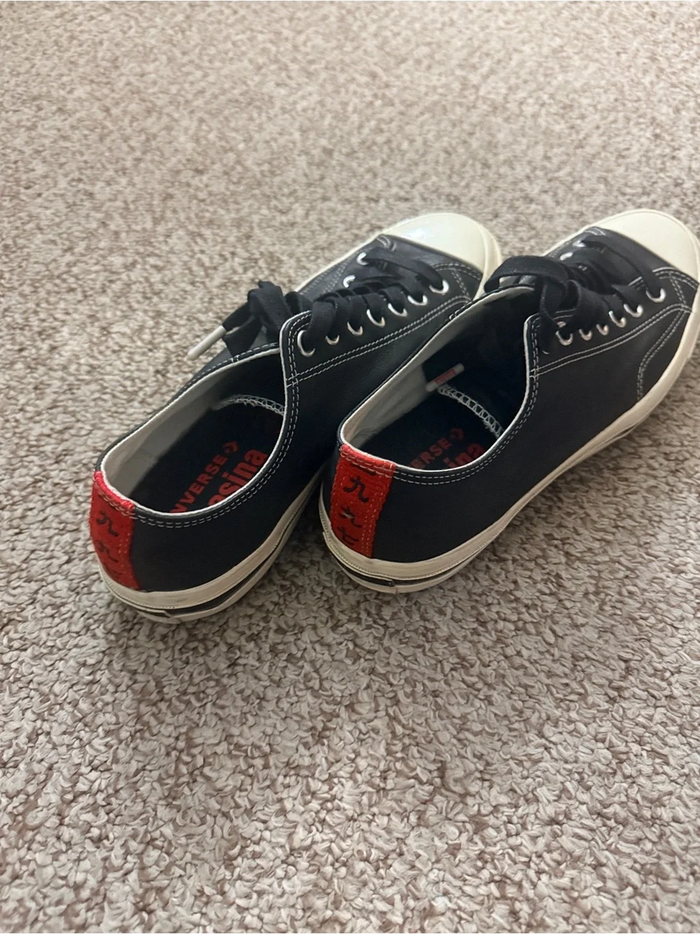 Converse Chuck Taylor KASINA Black Sneakers with Red Heel Tab - Picture 3 of 11